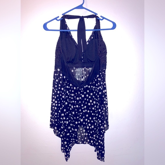 (M) NWOT Black Halter Top Intimate Nightie Baby Doll Top with Matching S… - Picture 2 of 3